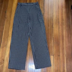Tan/Black Patterned Pants; Size Small.